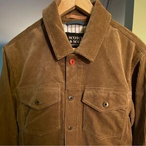 Scotch & Soda Men's Tan Corduroy Trucker Jacket